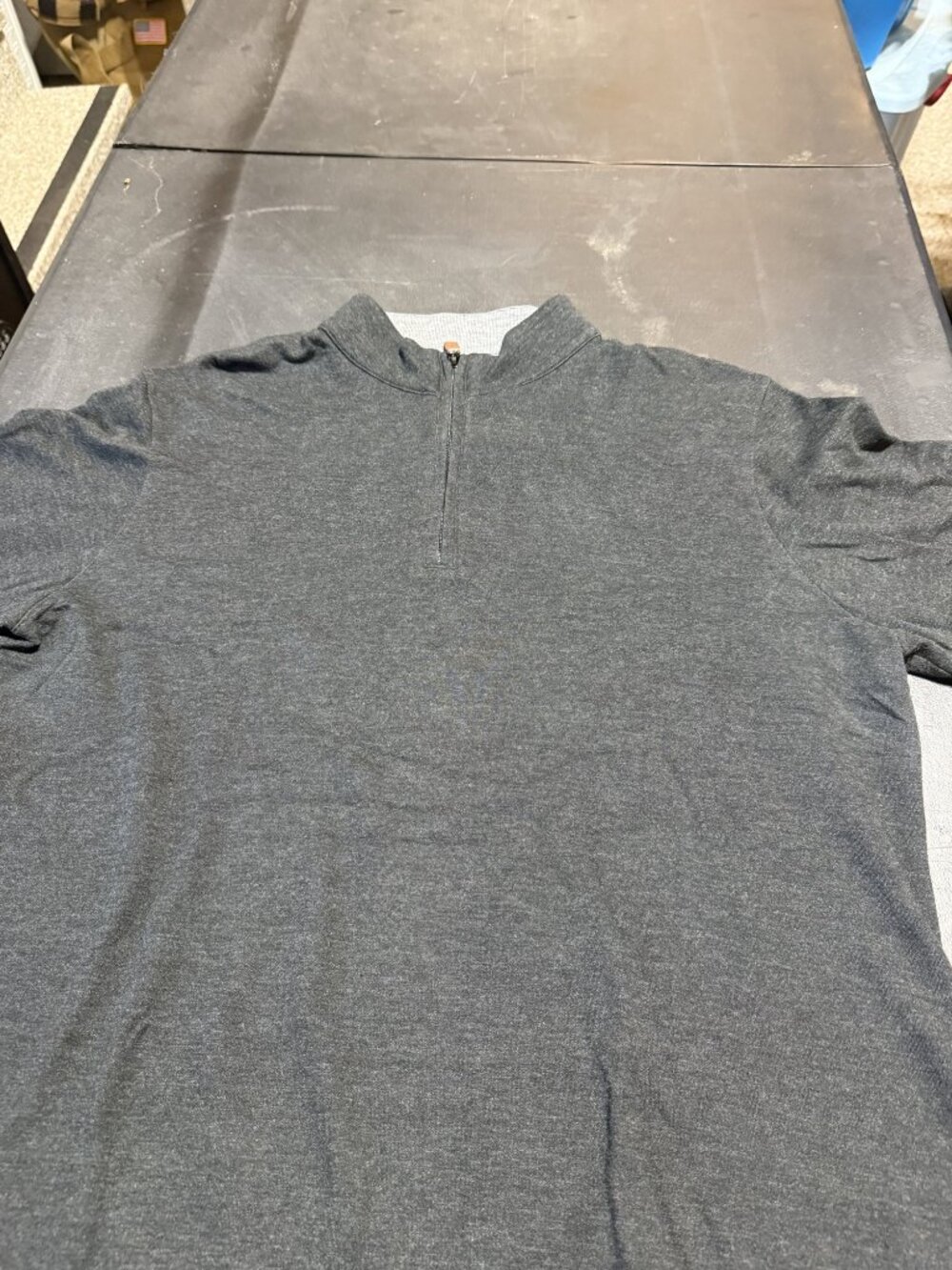 Mizzen+Main Men's 1/4 Zip Pullover Charcoal Grey Size L